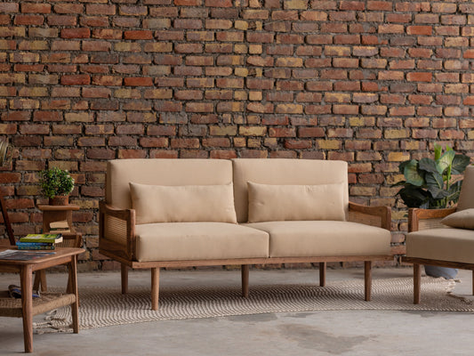 Dudi Furniture New York Modern 3 Seater Wooden Sofa