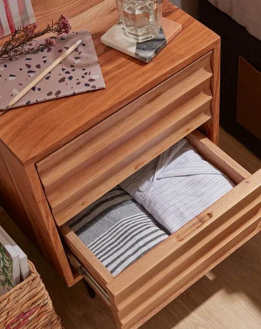 Dudi Furniture Riverrun Bed Side Table Acacia Wood