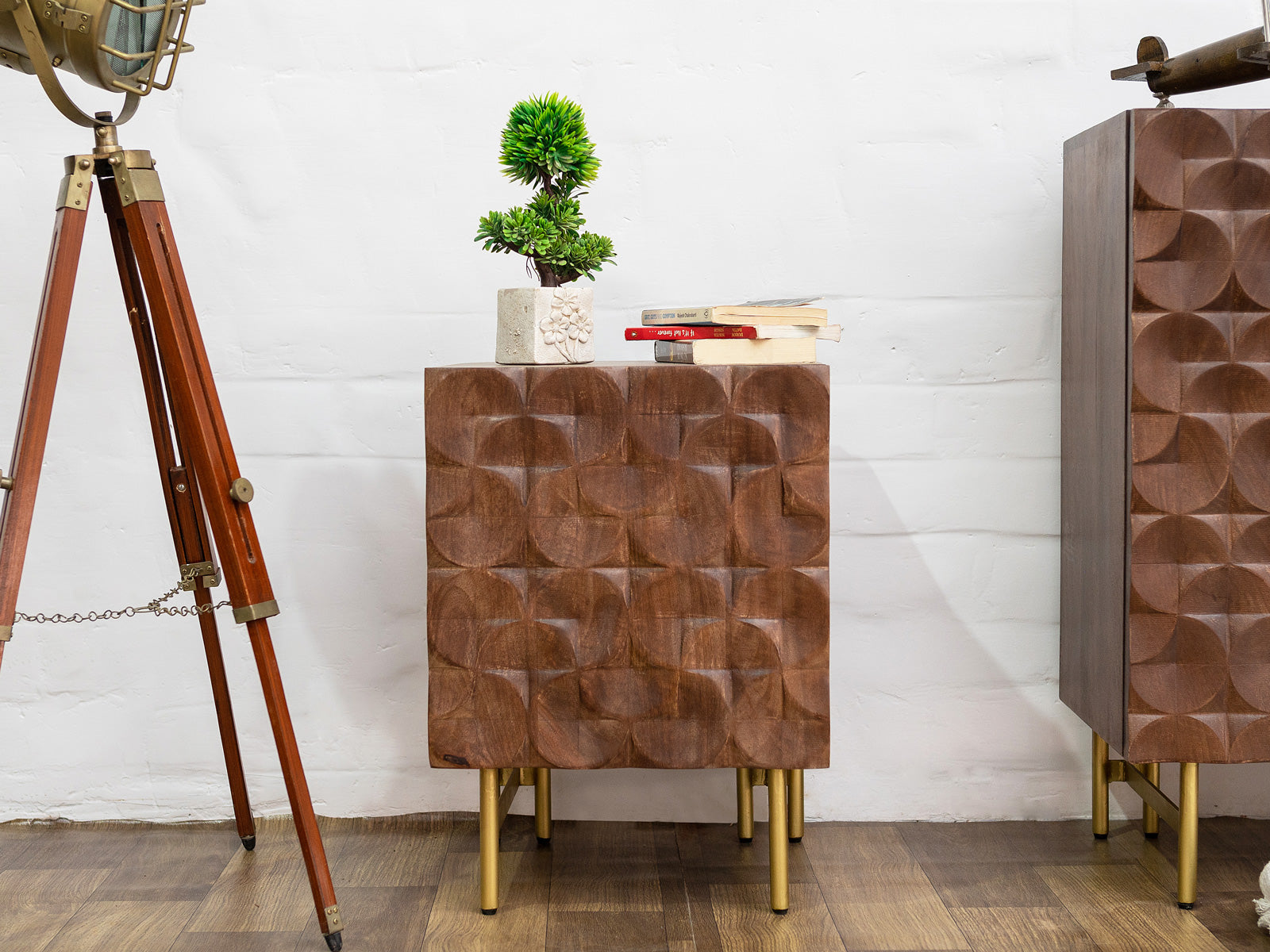 Dudi Furniture El Monte Mango Wood Bedside Table