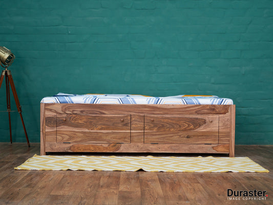 Dudi Furniture Hawkin Solid Wood Diwan Bed with Storage