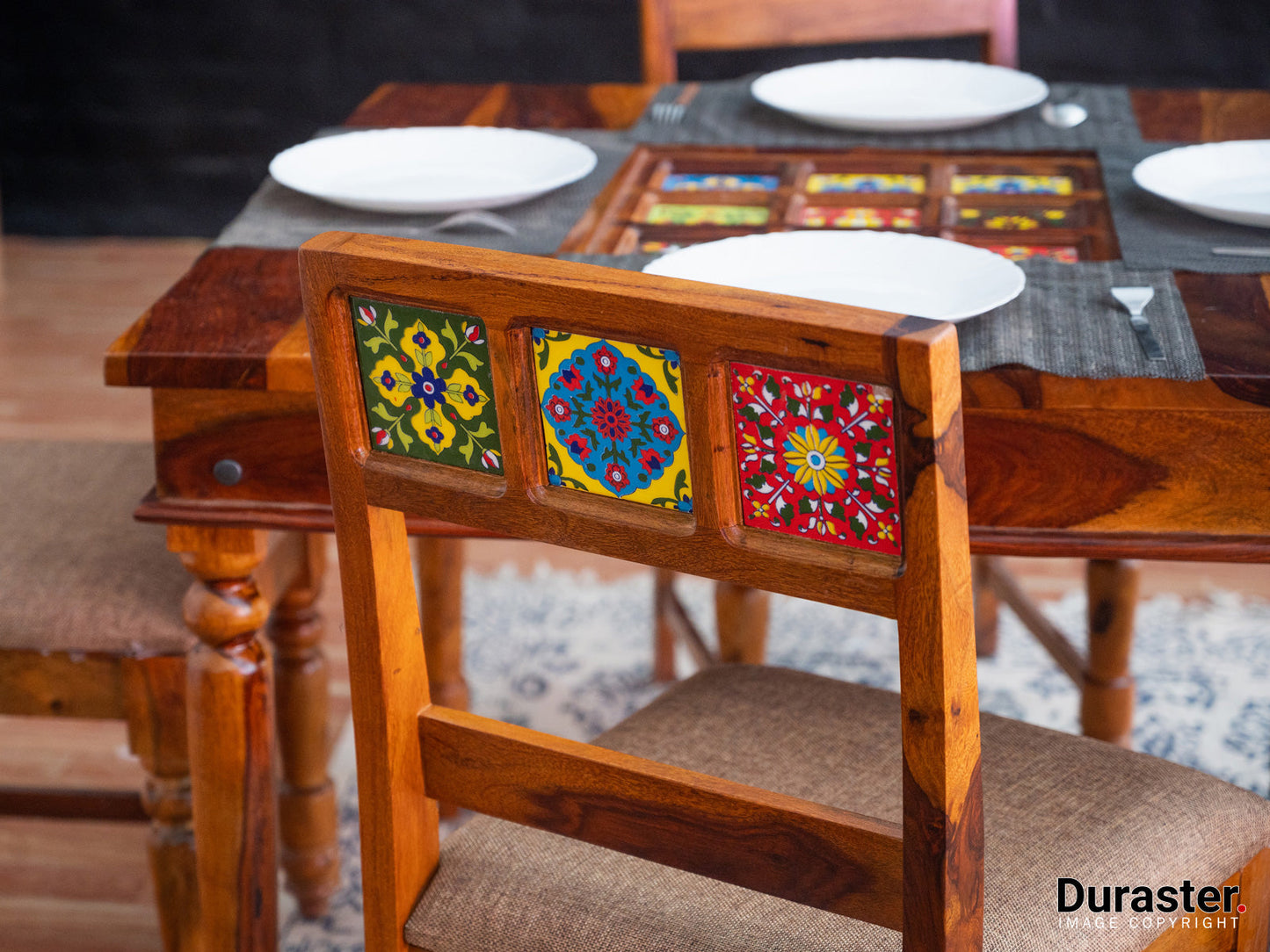 Dudi Furniture Terrazzo Modern Dining Table Set 4 Seater