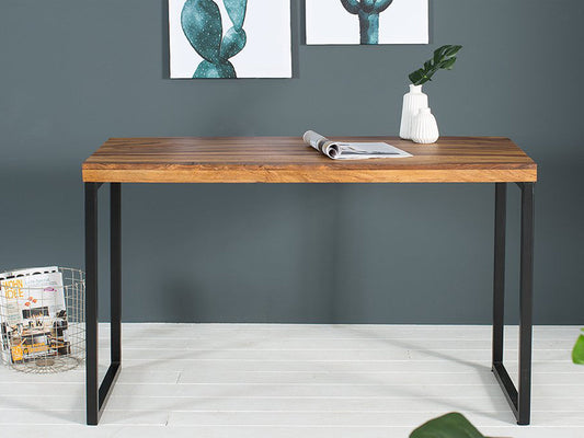 Dudi Furniture Rio Sheesham Wood Desk With Iron Frame