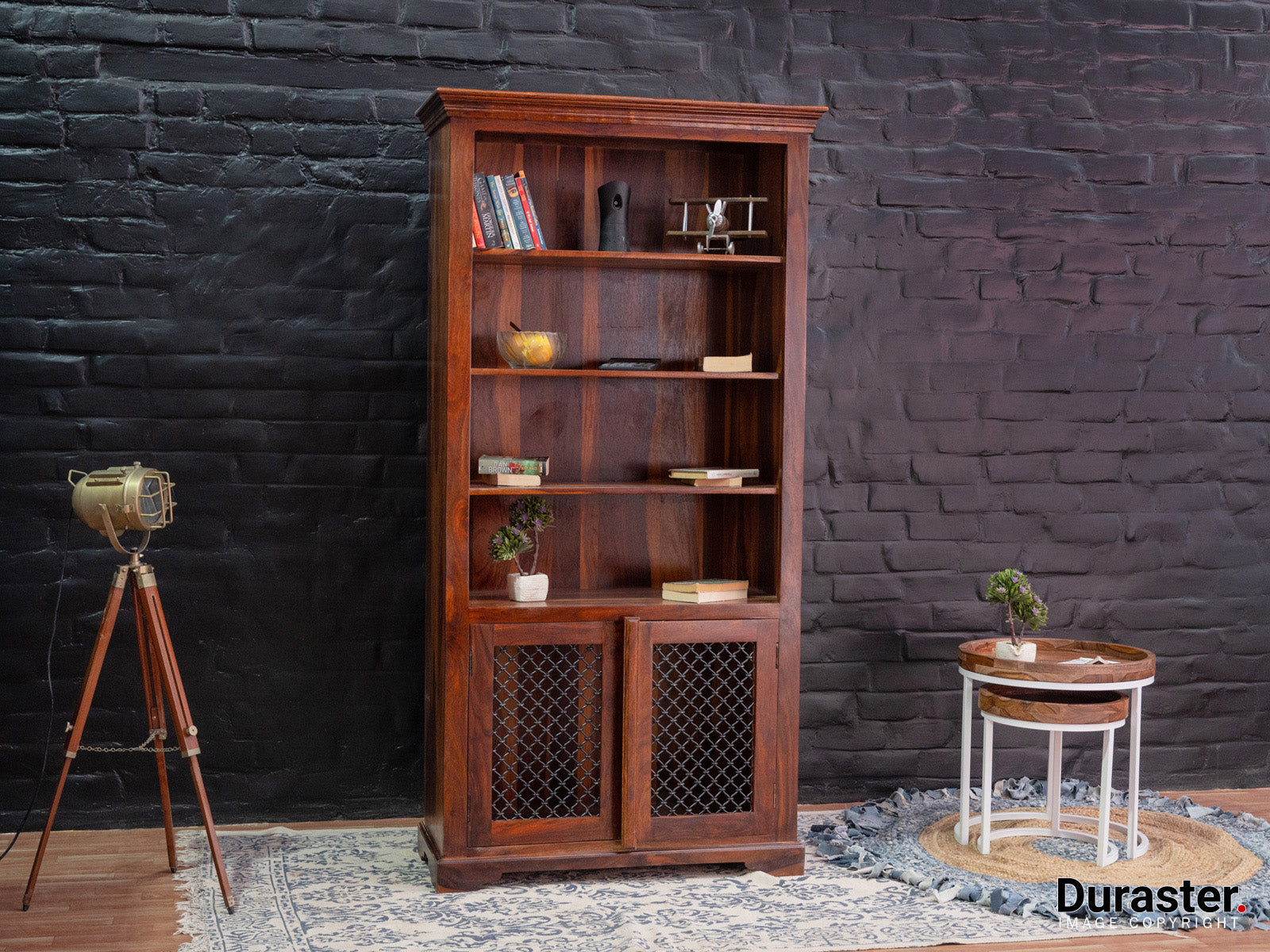 Dudi Furniture Ummed Large Sheesham Wood Book Shelf