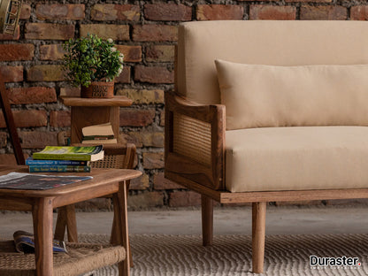 Dudi Furniture New York Modern 2 Seater Wooden Sofa