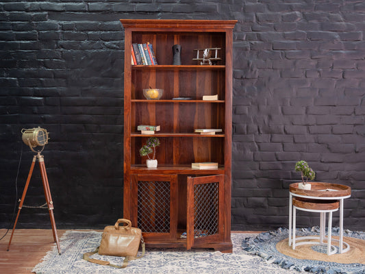 Dudi Furniture Ummed Large Sheesham Wood Book Shelf