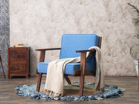 Dudi Furniture Ummed Modern Sheesham Wood Lounge Chair