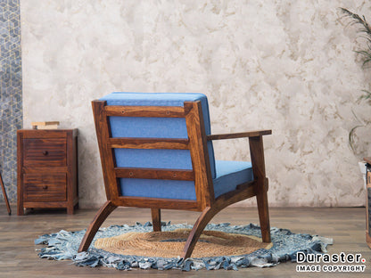 Dudi Furniture Ummed Modern Sheesham Wood Lounge Chair