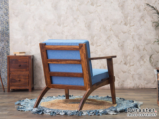 Dudi Furniture Ummed Modern Sheesham Wood Lounge Chair