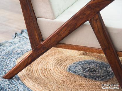 Dudi Furniture Vismit Modern Sheesham Wood Lounge Chair