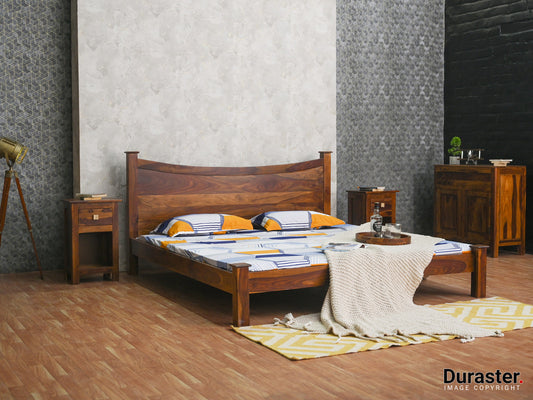 Dudi Furniture Vismit Solid Sheesham Wood King Size Bed
