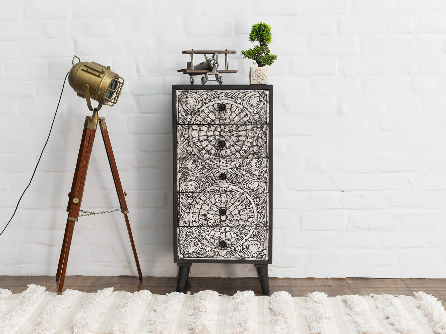Dudi Furniture Ellora Wooden Chest Of Drawers