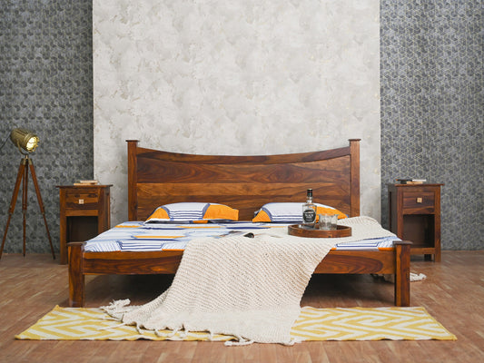 Dudi Furniture Vismit Solid Sheesham Wood King Size Bed