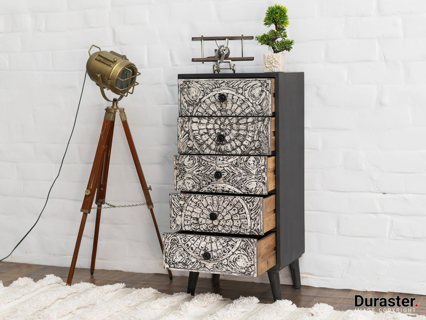 Dudi Furniture Ellora Wooden Chest Of Drawers