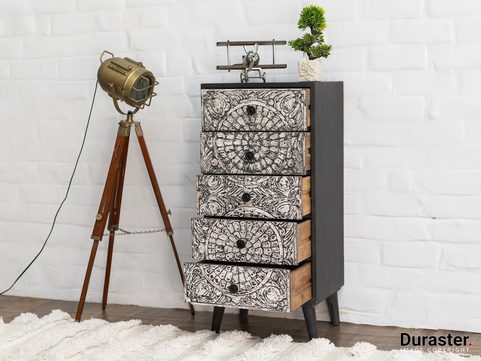 Dudi Furniture Ellora Wooden Chest Of Drawers