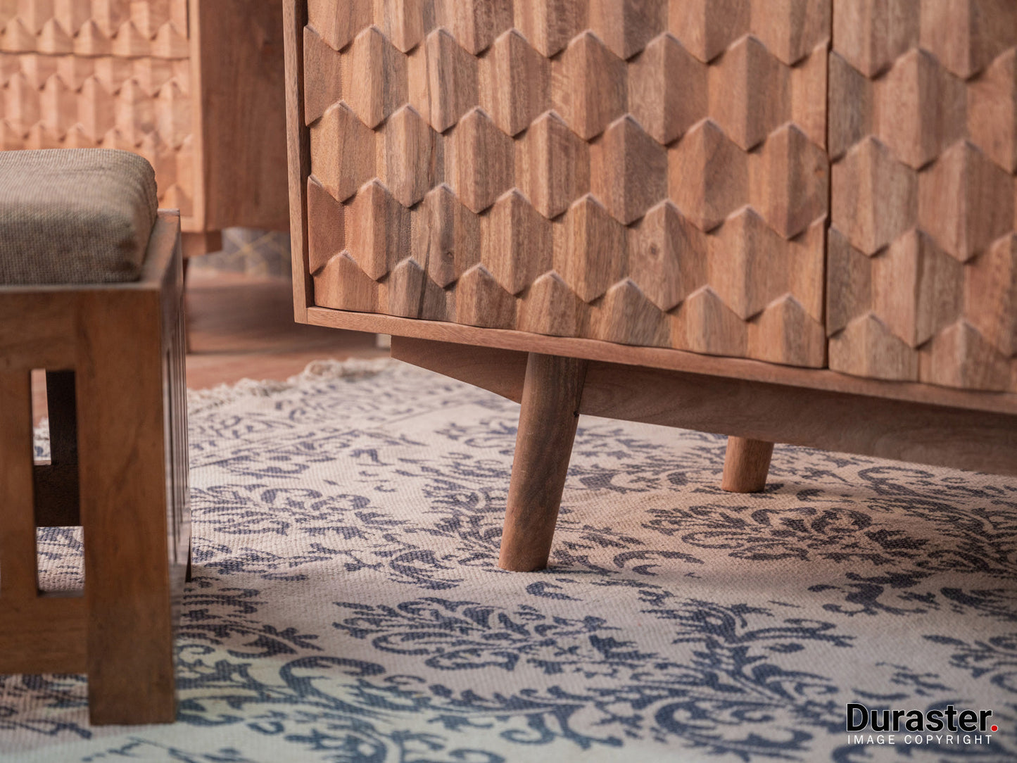 Dudi Furniture Diamond Wooden Sideboard Cabinet