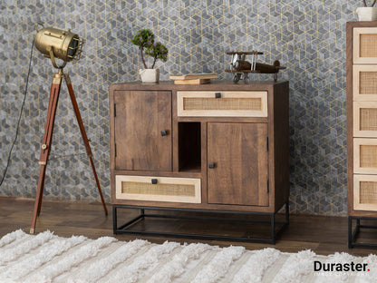 Dudi Furniture Irish Modern Sideboard Cabinet With Cane Work