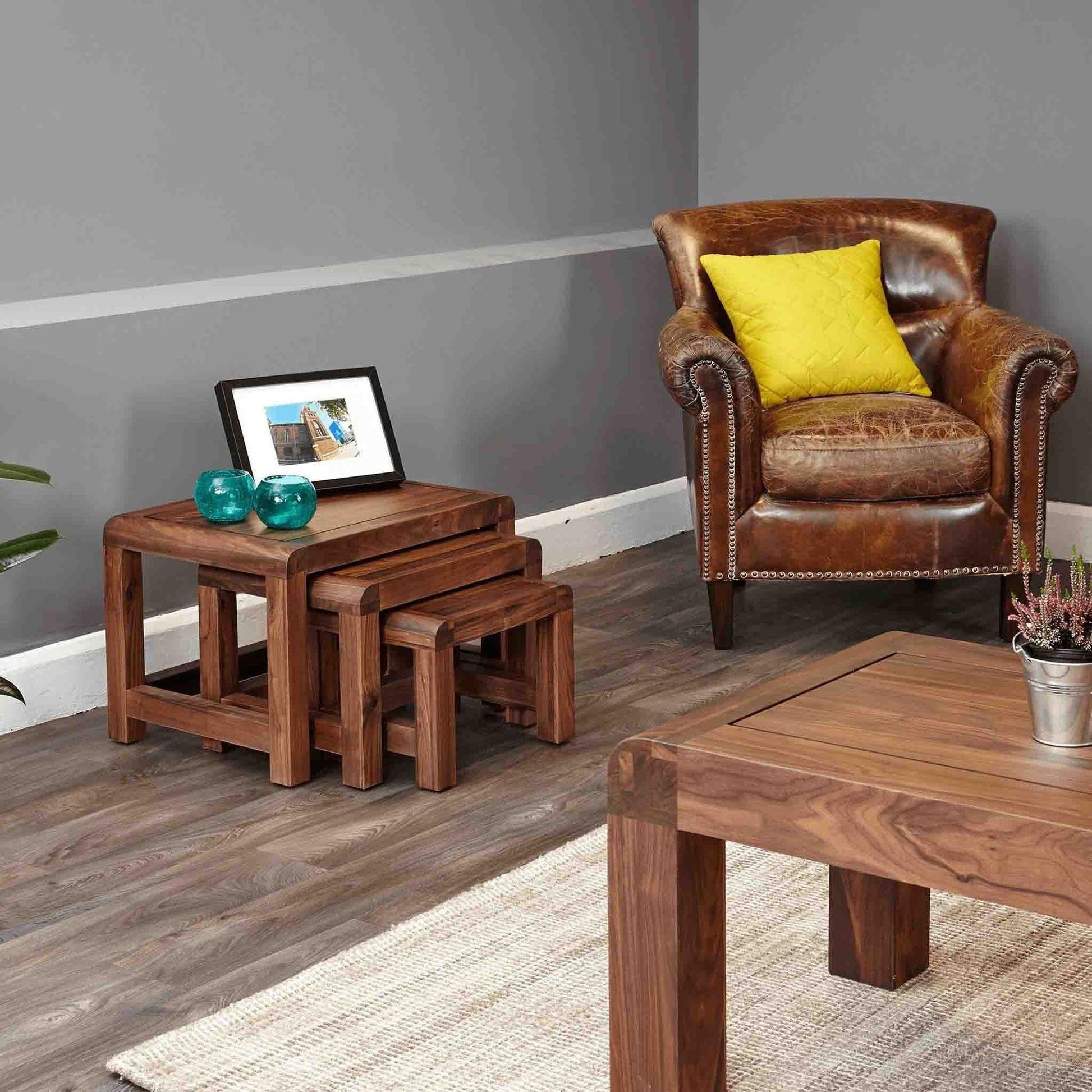 Dudi Furniture Arthur Wooden Nesting Side Tables