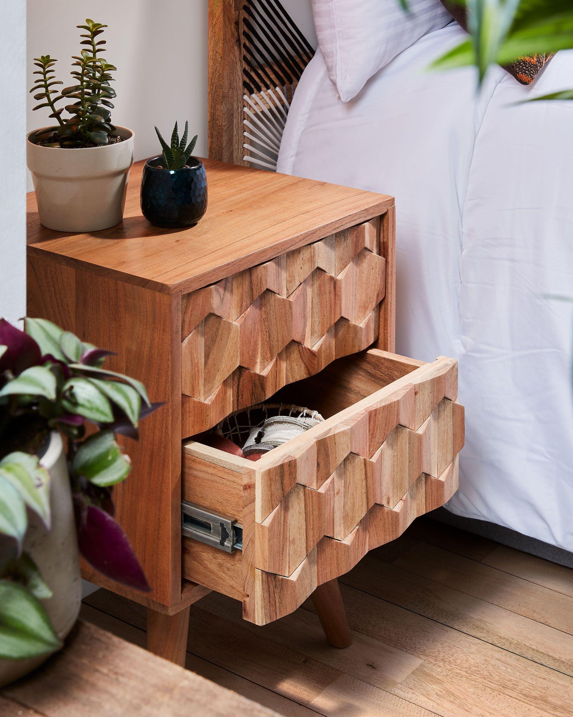 Dudi Furniture Riverrun Bed Side Table Acacia wood