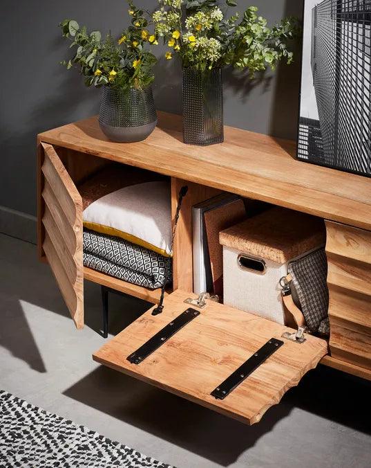Dudi Furniture Riverrun Industrial TV Unit Acacia Wood