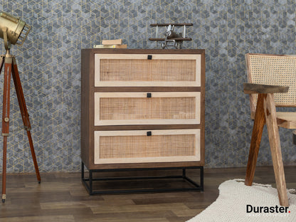 Dudi Furniture Irish Mango Wood Chest Of Drawers With Cane Work