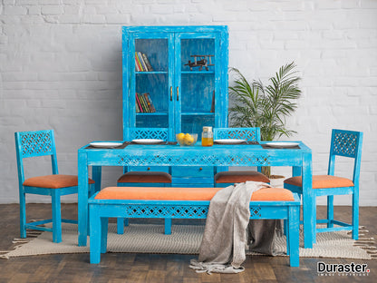 Dudi Furniture Florida Wood Dining Table Set 6 Seater