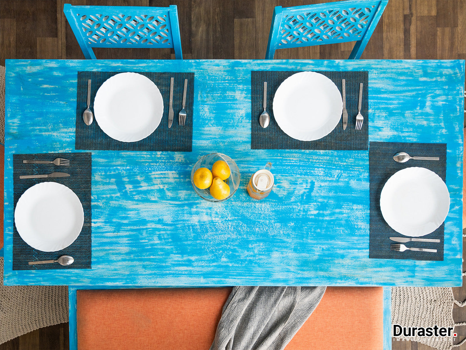 Dudi Furniture Florida Wood Dining Table Set 6 Seater