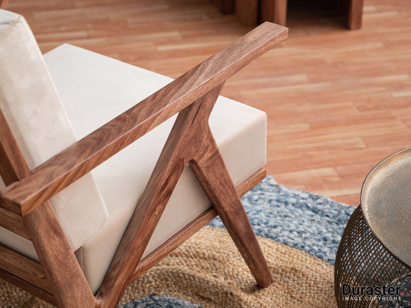 Dudi Furniture Hawkin Modern Solid Wooden Armchair