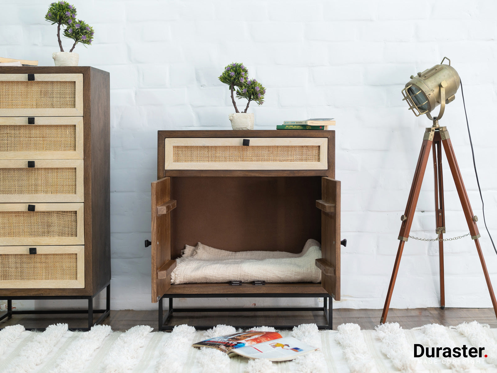 Dudi Furniture Irish Sideboard Cabinet With Cane Work