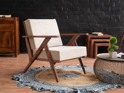 Dudi Furniture Hawkin Modern Solid Wooden Armchair