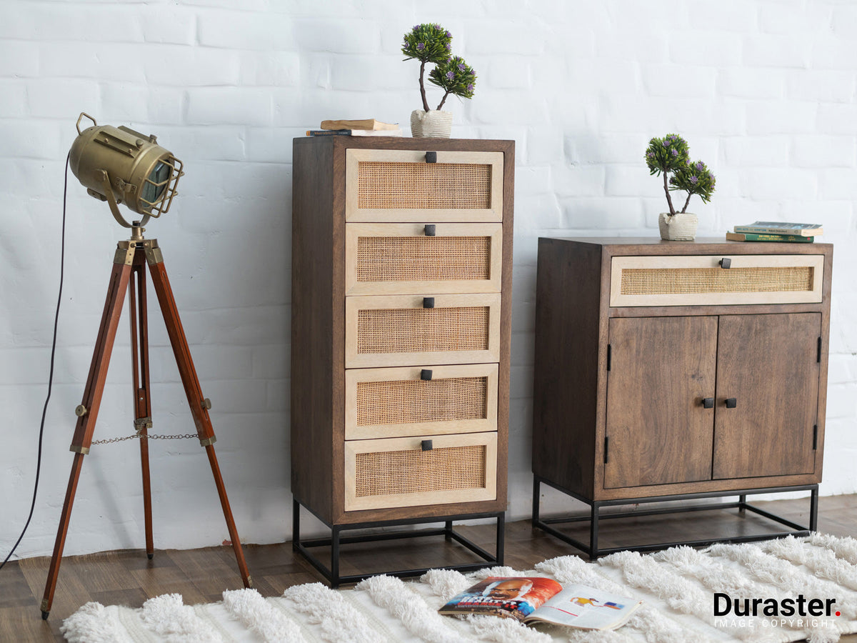 Dudi Furniture Irish Modern Chest Of Drawers With Cane Work