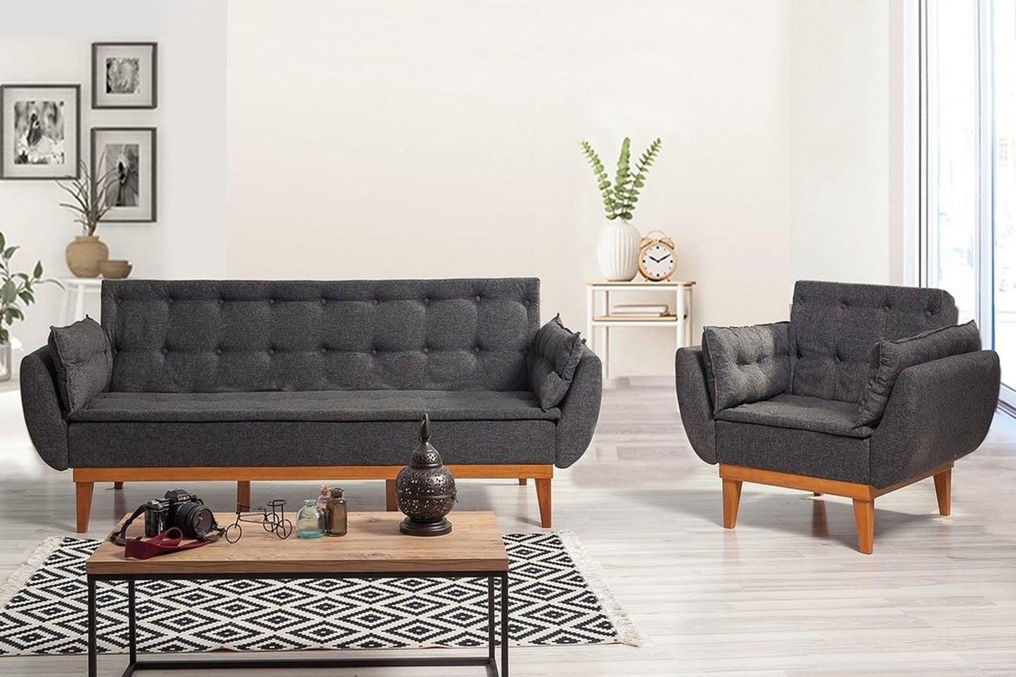 Dudi Furniture Daisy Two Seater Anthracite Grey