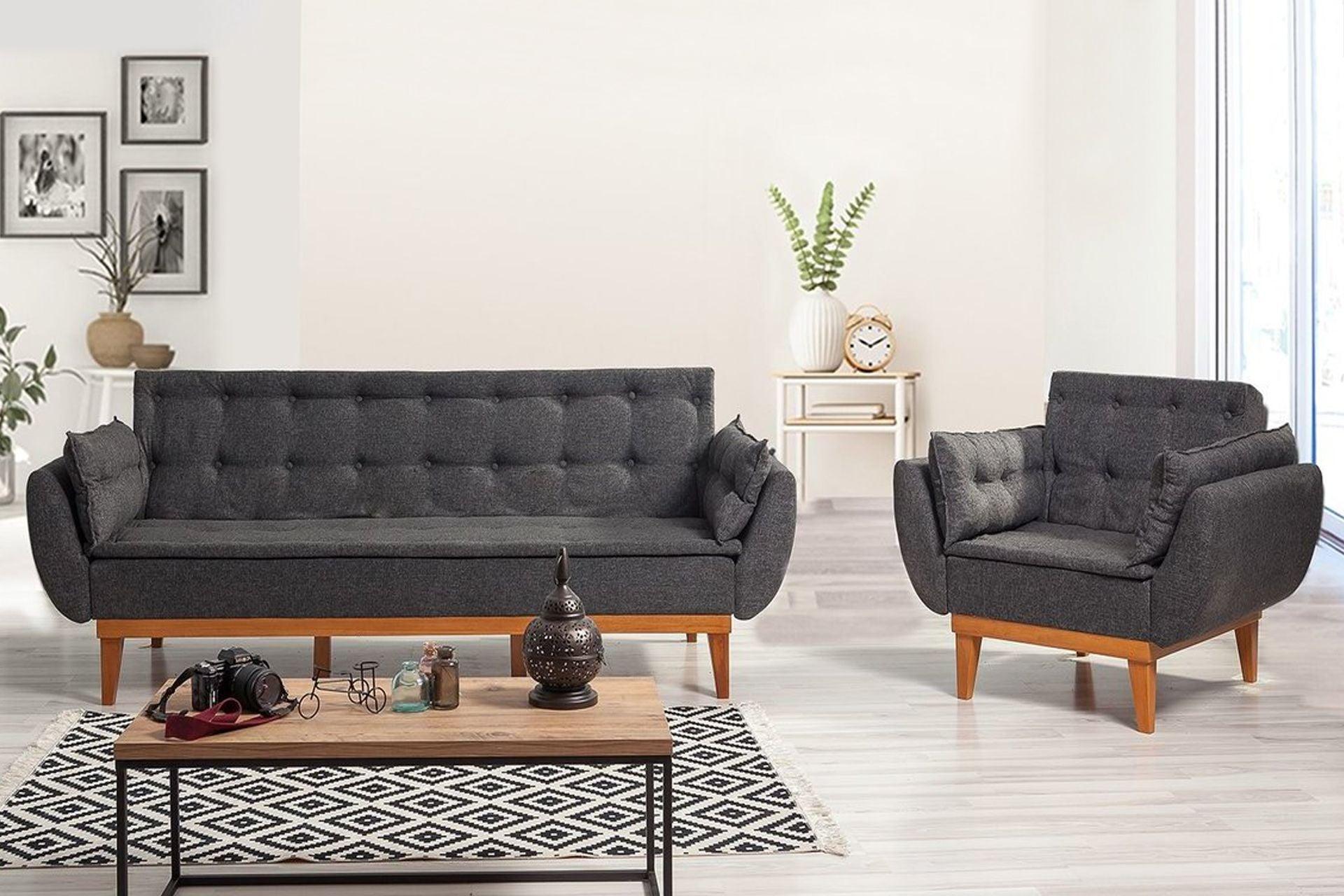 Dudi Furniture Daisy Two Seater Anthracite Grey