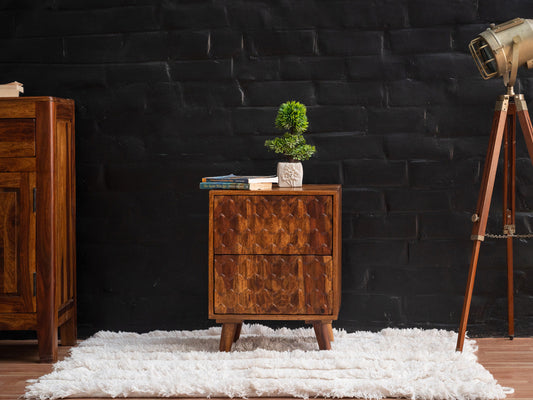 Dudi Furniture Diamond Modern Bedside Table with Drawer