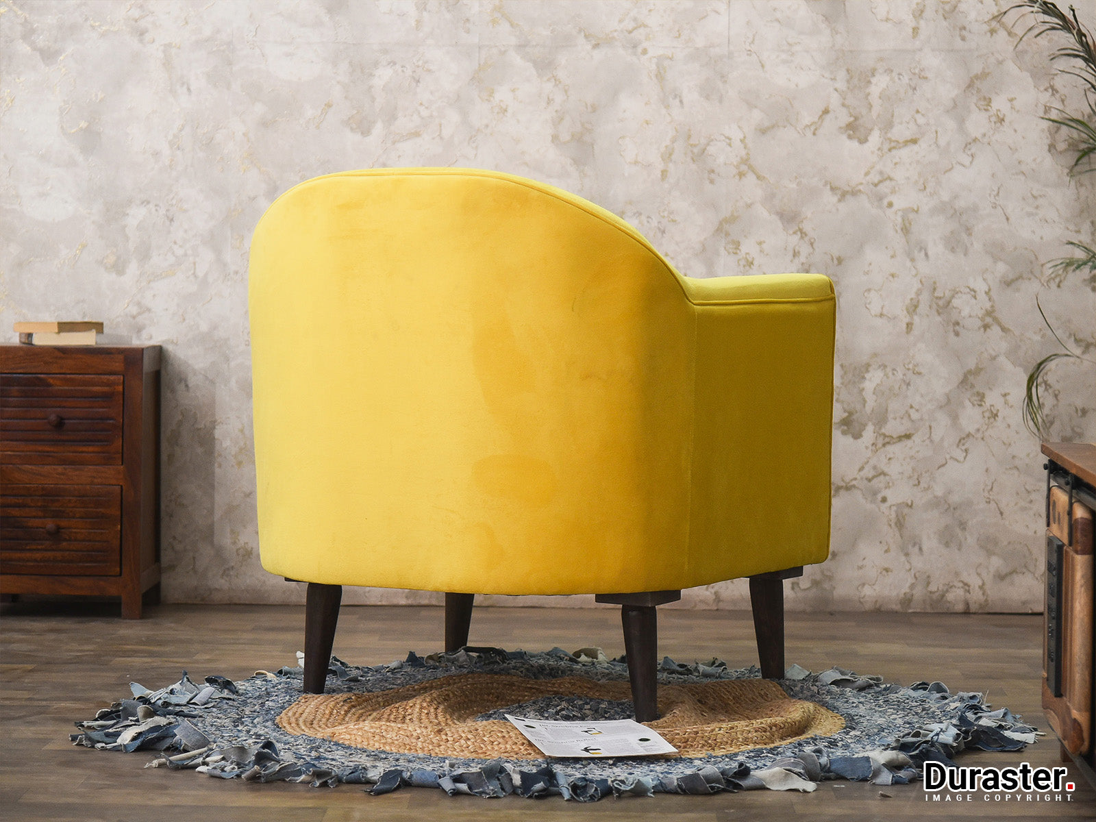 Dudi Furniture Kayra Upholstered Armchair Yellow