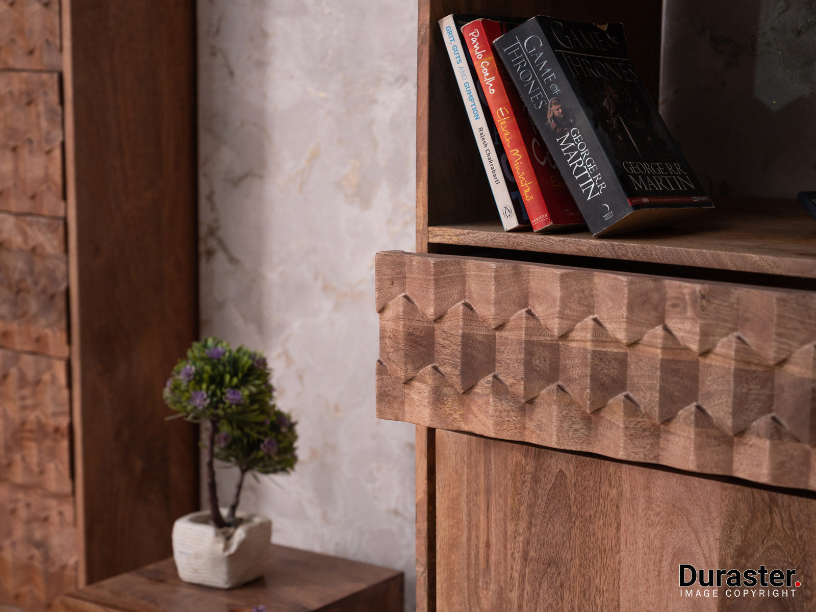 Dudi Furniture Diamond Vintage Wooden Bookshelf