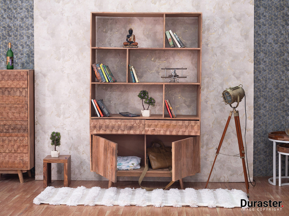 Dudi Furniture Diamond Vintage Wooden Bookshelf