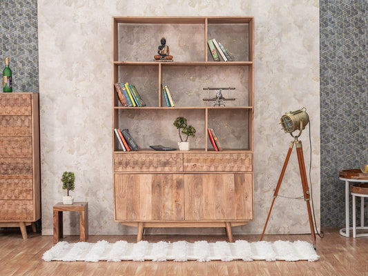 Dudi Furniture Diamond Vintage Wooden Bookshelf