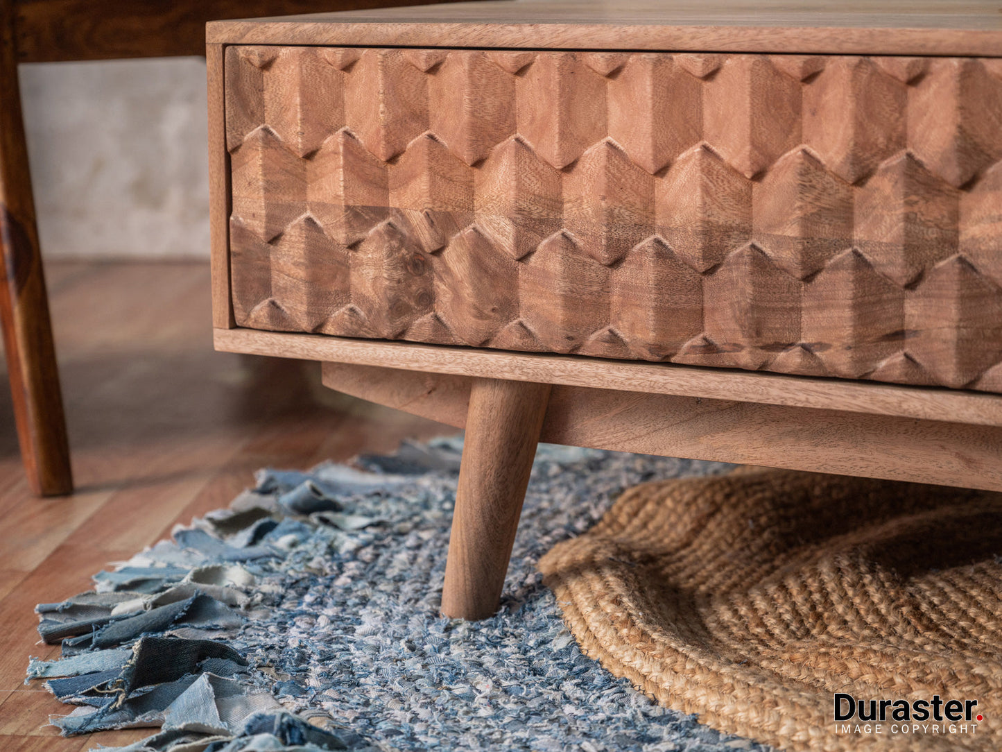 Dudi Furniture Diamond Wooden Coffee Table with Storage
