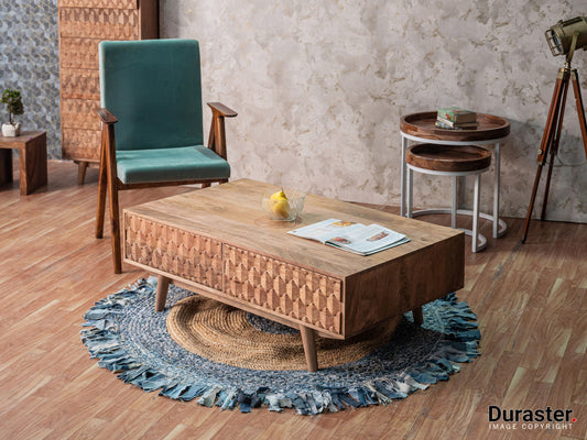 Dudi Furniture Diamond Wooden Coffee Table with Storage