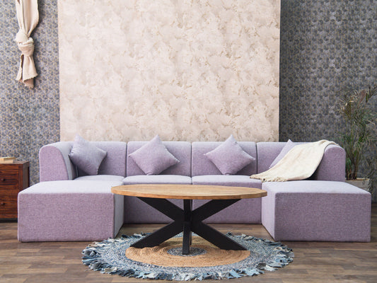 Dudi Furniture Diana U Shaped Sofa Light Grey