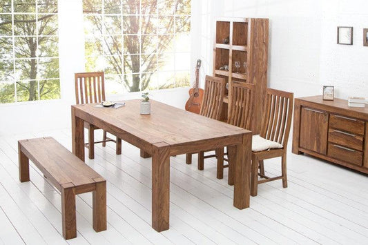 Dudi Furniture Torpedo Sheesham Wood Dining Table Set 6 Seater