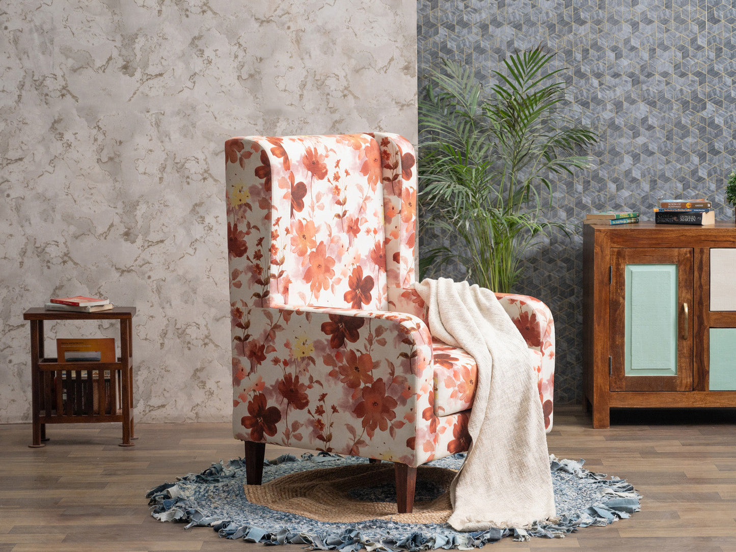Dudi Furniture Nour Modern Wing Back Chair
