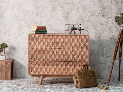 Dudi Furniture Diamond Wooden Chest of Drawers