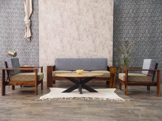 Dudi Furniture Ummed Solid Sheesham Wood 3 Seater Sofa