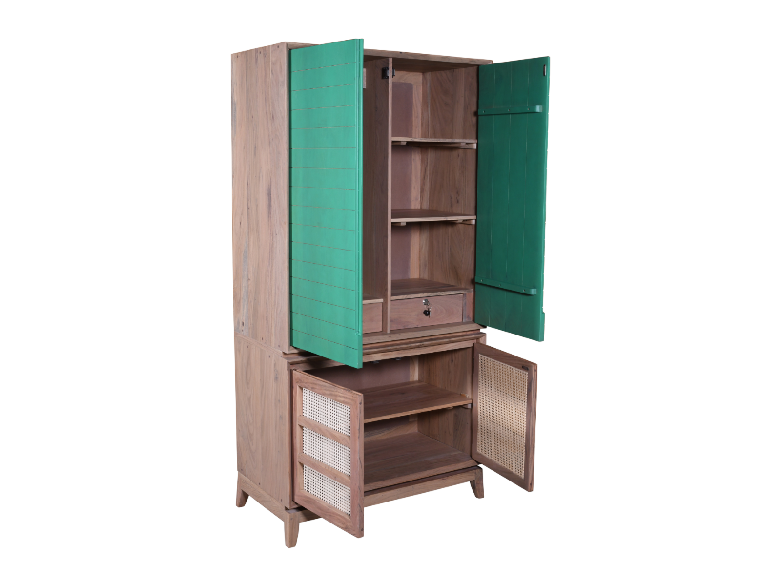 Dudi Furniture Elementary Acacia Wooden Wardrobe