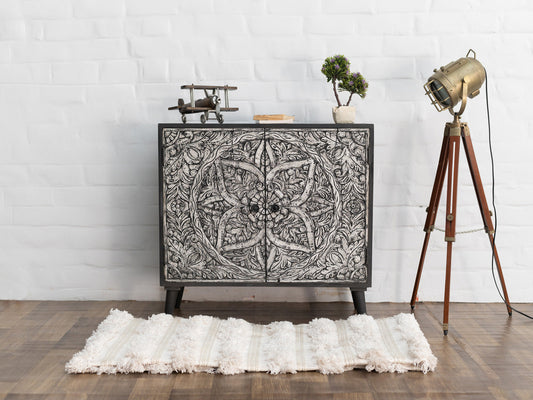 Dudi Furniture Ellora Mango Wood Sideboard Cabinet