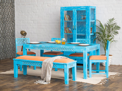 Dudi Furniture Florida Wood Dining Table Set 6 Seater
