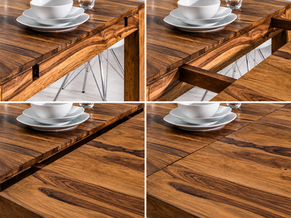 Dudi Furniture Rio Modern Sheesham Wood Extendable Dining Table