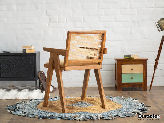 Dudi Furniture Hawkin Solid Wood Cane Armchair