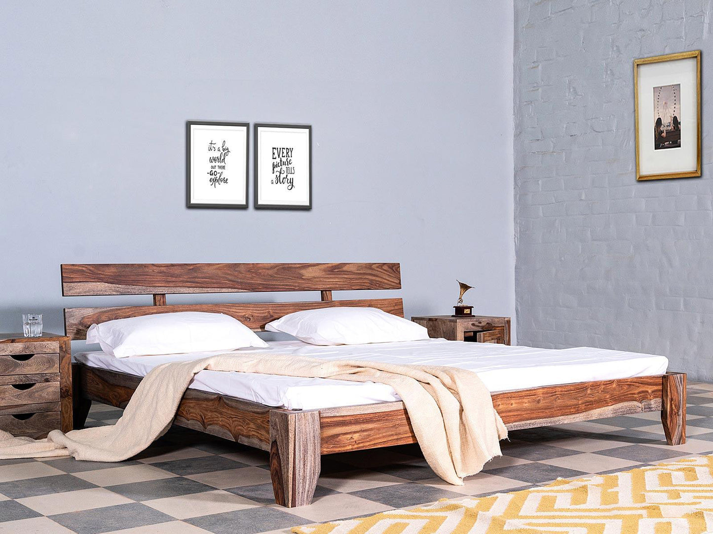 Dudi Furniture Alpaca Modern Wooden Queen Size Bed